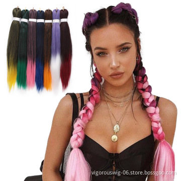 Vigorous Pre Stretched Easy Braid Hair Ombre Jumbo Braiding Hair Blonde Synthetic Crochet Braids Hair Extensions Low Temperature